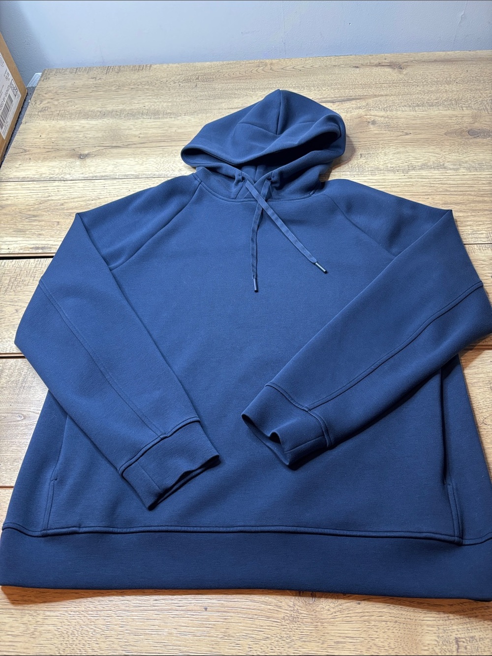Men's Lululemon Smooth Spacer Navy Blue Hooded Pullover Sweatshirt Size Medium
